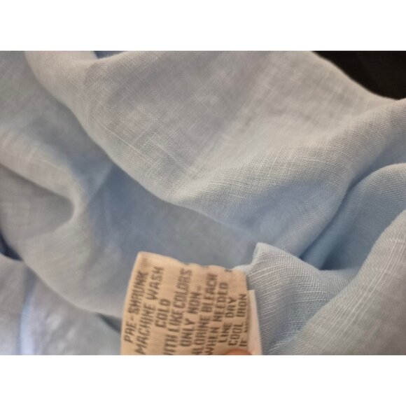Lulu-B VTG 100% Linen Dress Linen Shift Tank Dress Linen Sundress Lt. Blue Sz L - Picture 5 of 6
